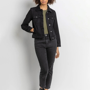 Denim Shirts Wholesale Fashion Finished Customizable Women Denim Jacket Long Sleeves OEM Service 100% Cotton Windproof Custom - Product Image 2