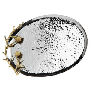 High Demand Brass Oval Shape Serving <b>Tray</b> With Bow Knot Handle for Home and Restaurant <b>Snacks</b> & Drinks Serving <b>Trays</b> - Product Image 4