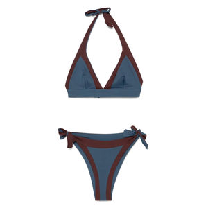 Conjunto de Bikini Reversible de 2 Piezas sin Tirantes, con Logotipo Frontal, Diseño Sólido, Antibacterial, de Secado Rápido y Fácil de Usar - Product Image 1
