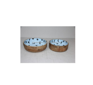 Cuenco de madera con Mango respetuoso con el medio ambiente, cuenco de madera para servir sopa, con revestimiento esmaltado, nuevo plato para servir ensalada - Product Image 5