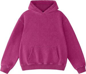 Sudadera con Capucha 100% Algodón para Hombre, Sudadera Roja, Corte Holgado, Felpa de Algodón, Color Sólido, con Bolsillo, para Otoño - Product Image 6