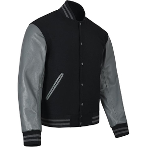 Hot Selling Men's 100% Cotton College Baseball Versity <b>Jacket</b> Embroidered Logo Front <b>Winter</b> Coated Woolen Fabric OEM Service - Product Image 3