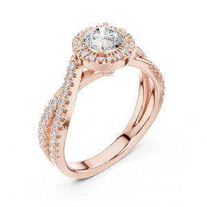 Anillo de Compromiso de Oro Blanco de 14K con Diamante Cultivado en Laboratorio, Corte Redondo, para Mujer |   Diamante Cultivado Nuevo - Product Image 4