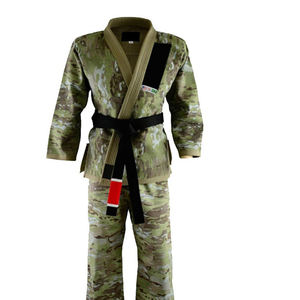 Freandy Sports <b>Men's</b> Camouflage BJJ <b>Kimono</b> 100% Polyester Breathable Regular Fit Martial Arts Wear Logo Customized 420g In-Stock - Product Image 4