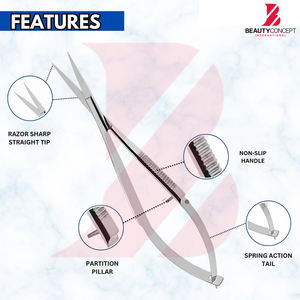 Nuevas Tijeras de Precisión para Cutículas y Cejas con Mango Recto y Redondo, Servicio OEM ODM, Tijeras de Belleza Profesionales - Product Image 5