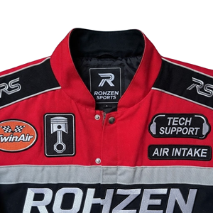 Custom Unisex Racing <b>Bomber</b> Motorsport Team <b>Jacket</b> Embroidered Patch Snap Button Streetwear Windproof Track % Cotton <b>Summer</b> - Product Image 5