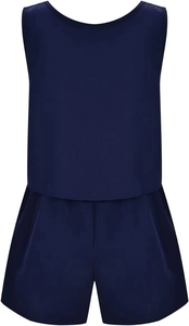 ชุดเสื้อผ้าถักน้ำหนักเบาสำหรับฤดูร้อนสำหรับผู้หญิง ชุดสองชิ้น เสื้อกล้ามเข้าชุดกับกางเกงขาสั้นลำลอง - Product Image 2