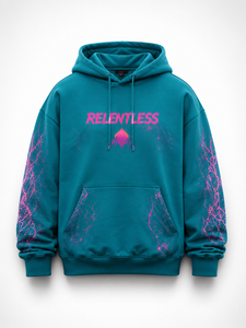 Custom Teal <b>Pink</b> Graphic 100% Cotton Fleece Pocket Winter Print Hoodie Regular Fit Streetwear Pullover Sweatshirt Unisex OEM ODM - Product Image 1