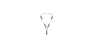 Collier de perles d'eau douce violettes, chaîne de perles facettées, bijoux pour femmes, cadeau de fête ou de mariage - Product Image 3