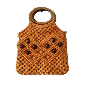 Sacs décontractés Boho en macramé de haute qualité tissés à la main et doublure en coton mignon prix de l'Inde - Product Image 3