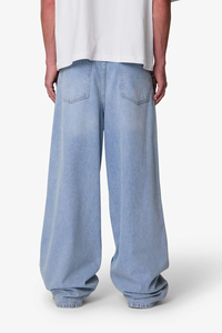Jean en denim décontracté pour homme HaiYao 2026, coupe large, bleu délavé, style streetwear hip-hop Y2K, OEM/ODM, coton/spandex, haute qualité - Product Image 6