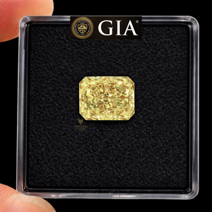 Diamante natural suelto de corte radiante de 1.00 quilates, color amarillo intenso, certificado por GIA, raro, de alta calidad y claridad VVS, para joyería. - Product Image 2