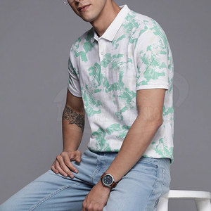Cómodo estampado de algodón de secado rápido para hombres para Polos estilo informal transpirable - Product Image 4