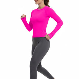 Camiseta de Yoga de Manga Larga para Mujer, Tejido Modal Suave de Primera Calidad, Sostenible y Transpirable, Corte Holgado, Venta al por Mayor - Product Image 5