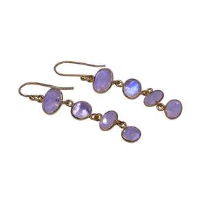 Joyería de Plata de Ley 925 Chapada en Oro para Bodas, Juego de Aretes Colgantes con Piedra de Cuarzo Rosa para Mujer - Product Image 2