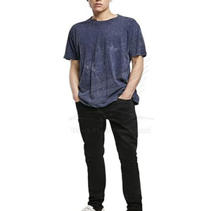 T-shirt pour homme en coton 100% de haute qualité, lavage à l'acide, logo personnalisé, respirant, col rond, coupe classique, meilleur prix en ligne, vente en ligne - Product Image 6