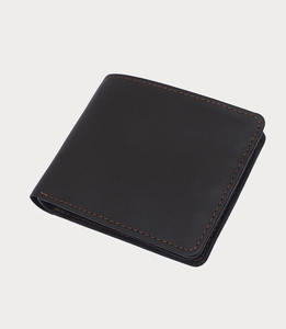 Portefeuille RFID léger de haute qualité 2026 pour homme, court, en cuir véritable marron, avec logo personnalisé, porte-cartes pliable haut de gamme - Product Image 1