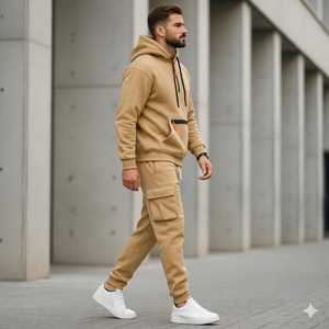 <b>Men's</b> Casual Hoodie Jogger Set Two Piece Tracksuit Pullover Sweatshirt Drawstring <b>Pants</b> Athletic <b>Lounge</b> Streetwear Breathable - Product Image 4