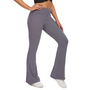Nuevas mallas y pantalones de Yoga Acampanados para mujer al por mayor, lona con cintura elástica para ropa de calle, gimnasio, entrenamiento, ajuste Regular - Product Image 3