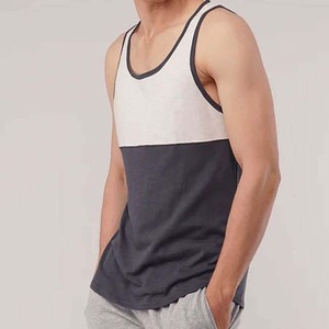 เสื้อกล้ามผู้ชายแบบคอโอเวอร์ไซส์  ถักทอระบายอากาศได้ดี เหมาะสำหรับออกกำลังกาย ดีไซน์เรียบง่าย สีเทาและสีขาว - Product Image 5