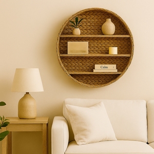 Bohemian Design Water Hyacinth Wall <b>Shelf</b>-Birthday Gift SEO Optimized Product Name with Additional Keywords and Attributes - Product Image 4