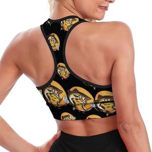 Soutien-gorge de sport personnalisé OEM pour femme, imprimé pêche et bière, sublimation, dos nageur, respirant, pour yoga, fitness et gym - Product Image 1