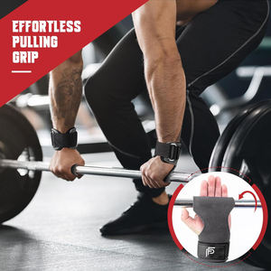 Customized Power Weight Lifting Gym Workout Hooks Leather Grips Neoprene Padded Wrist <b>Straps</b> Adjustable Deadlift Fitness Safety - Product Image 2