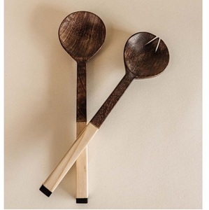 Moderno Juego de 2 Servidores de Ensalada de Madera de Acacia con Mango de Resina, Ecológico, Apto para Lavavajillas, Microondas y Horno, Accesorios de Cocina - Product Image 1