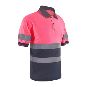 Nouveau Polo de Sécurité Haute Visibilité avec Logo Personnalisé et Bandes Réfléchissantes Couleur Unie pour Vêtements de Travail de Construction - Product Image 3