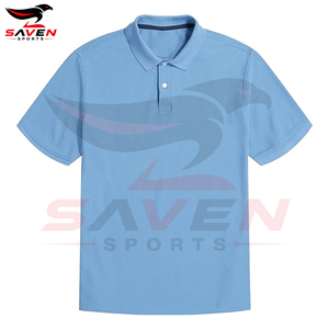 Mens Light <b>Blue</b> Classic <b>Polo</b> <b>Shirt</b> Short Sleeve Pique Cotton Golf T <b>Shirt</b> Custom Logo Slim Fit Plain Casual Wear - Product Image 4