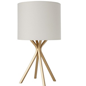 Luxury Gold Finish Table Desk <b>Lamp</b> 18 Inches with Linen Shade Soft <b>Warm</b> Lighting Bedside Nightstand <b>Lamp</b> for Home Decor Bedroom - Product Image 1