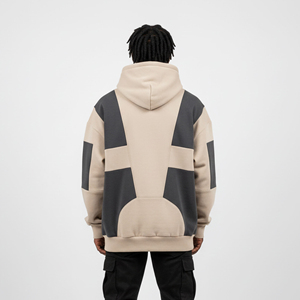 Sudadera con Capucha Extra Grande para Hombre, 100% Algodón de Alta Calidad, con Logotipo Bordado con Cuentas, Ecológica, Lavada con Piedras, de Dos Tonos, para Invierno - Product Image 6