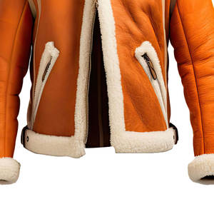 Chaqueta de piel de oveja para hombre, diseño transpirable, fabricada en Pakistán, muy vendida, portátil, personalizada, nuevo estilo, forro de sherpa. - Product Image 4