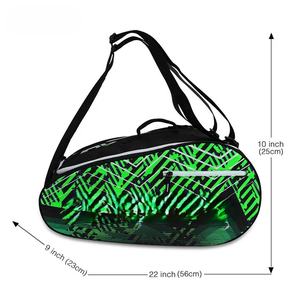 Bolsa Deportiva para Raquetas ZYDAR SPORTS, 30-40L, Poliéster Impermeable, Cierre de Cremallera, Diseño con Patrón Negro, Verde y Azul, para Tenis - Product Image 5