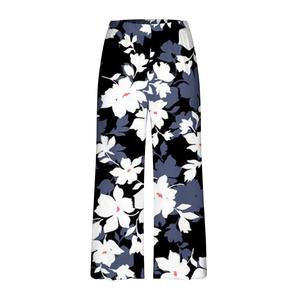 Women's High Waist Wide Leg Knitted Anti-Wrinkle Printed Stars Hearts Pattern Loose Fit Full Length Elegant Elastic Waist - Product Image 6