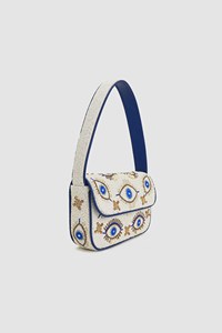 Bolso de Hombro de Algodón con Bordado de Cuentas Único para Mujer, Bolso Hecho a Mano Artístico, Moda Étnica para Fiestas - Product Image 6
