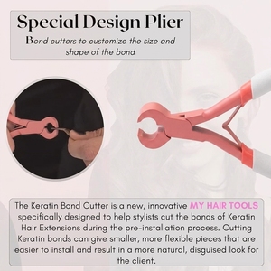 Pinzas Profesionales para Extensiones de Cabello, Cortador de Queratina, Agarre de Goma Cómodo, Dientes Afilados, Herramienta para Remover Adhesivos - Product Image 5