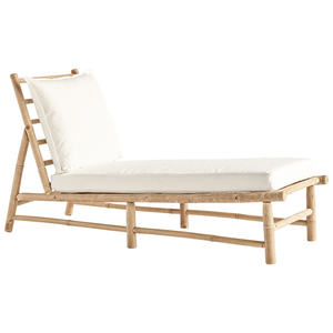 Chaise longue portable moderne en bambou, chaise pliante d'extérieur avec coussins résistants aux UV pour la plage, la piscine, le parc et le balcon - Product Image 6