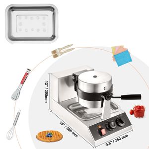 Macchina per Waffle Commerciale da 1300W Antiaderente, 1 Pezzo per Batch, con Intervallo di Temperatura 50-300°C - Product Image 4