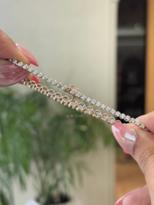 Bracelet tennis luxueux en or massif 14 carats avec diamants de laboratoire ronds de 5,30 carats, pureté VVS VS EF, sertis en clos, bijou d'anniversaire haut de gamme - Product Image 3