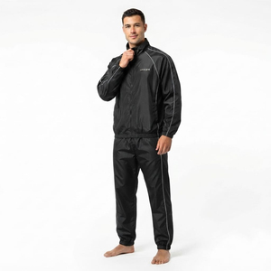 Ensemble de survêtement coupe-vent en nylon pour homme, veste et pantalon légers à col montant et fermeture éclair intégrale, tenue décontractée pour l'extérieur - Product Image 6