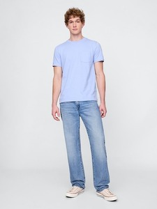 T-shirt en jersey pour homme, bleu clair uni, col rond, manches courtes, 100% coton biologique/100% polyester, coupe ample, imprimé devant, 200 grammes - Product Image 2