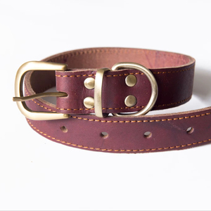 Premium Adjustable Leather <b>Dog</b> <b>Collar</b> Luxury Handmade Pet <b>Collar</b> for Medium <b>Large</b> <b>Dogs</b> from Divine International India - Product Image 1