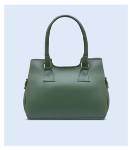 <b>Green</b> Quilted Leather Tote Bag Women Shoulder Handbag Zipper <b>Purse</b> Tassel Handle for Daily Outdoor Use - Product Image 2