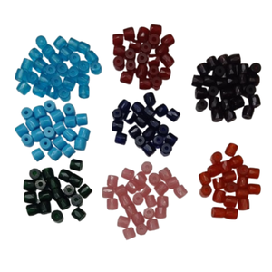 Perles de verre facettées russes de haute qualité, assorties, en forme de tube cylindrique, entretoises lâches, perles de commerce africaines supérieures pour le bricolage et la fabrication en vrac - Product Image 1