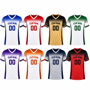 Maillot de football personnalisé sublimé à manches courtes, T-shirt d'équipe de football, vêtements de sport en polyester à séchage rapide, fabricant - Product Image 2