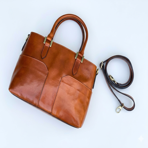 Royaa Handmade Leather Handbag Full Grain Leather Tote <b>Work</b> 15" Laptop <b>Bag</b> Women Minimalist Office Casual Handbag 5L Capacity - Product Image 2