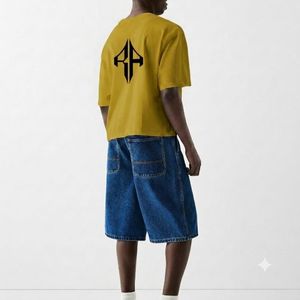 Camiseta Corta de Alta Calidad para Hombre, 100% Algodón, Estilo Casual, Holgada, con Logotipo Personalizado Serigrafiado, Color Azul Marino, de Secado Rápido, Cuello Redondo - Product Image 3
