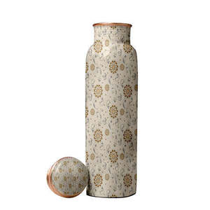 Shree Shakti Exim Unique Copper <b>Metal</b> Bottle Marble <b>Sticker</b> Enamel Design for Drinking Water School Office Gym Promotional Use - Product Image 1