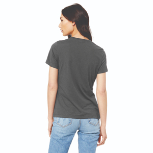 50% Polyester 25% Airlume Combed and <b>Ring</b> Spun Cotton 25% Rayon 40 Single Grey Women's Triblend Short Sleeve T-Shirt - Product Image 3
